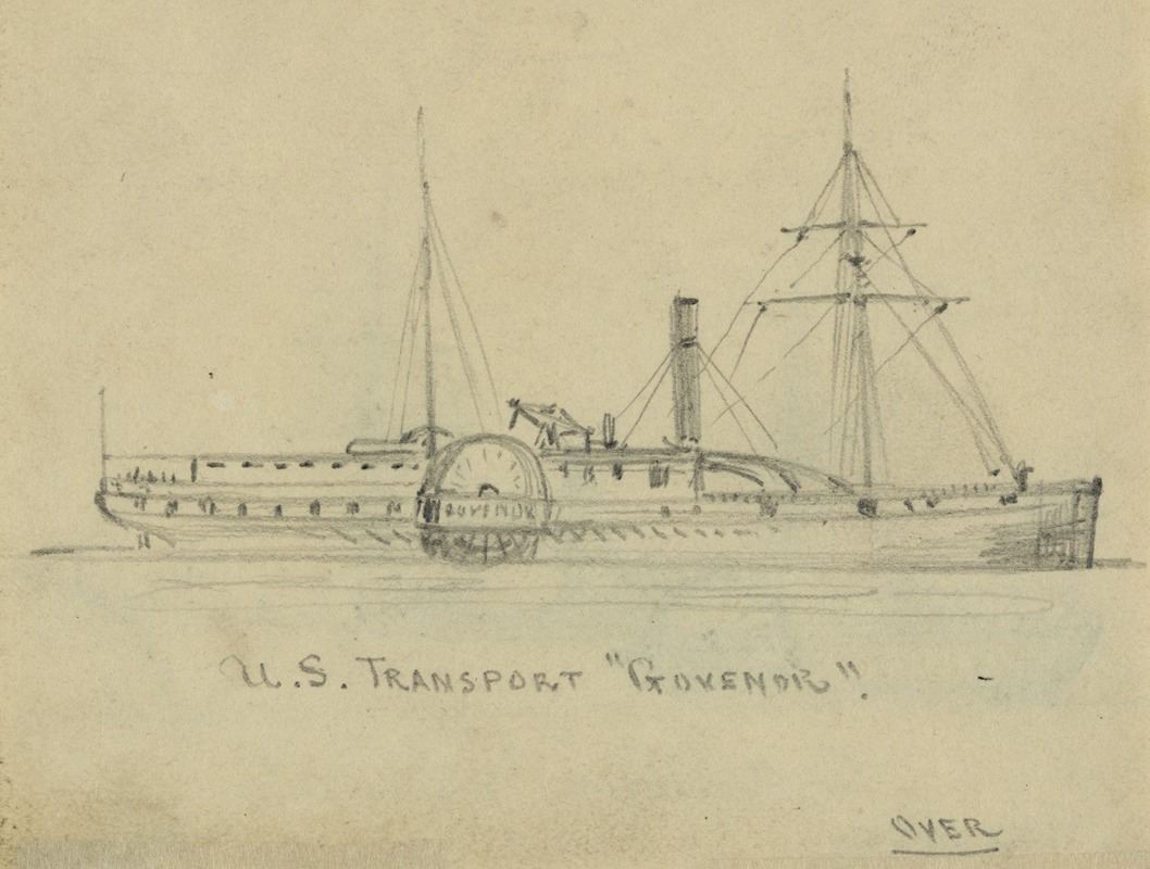 U.S. Transport 'Governor' by Альфред Рудольф Уод, 1860-1865 — digital art print download