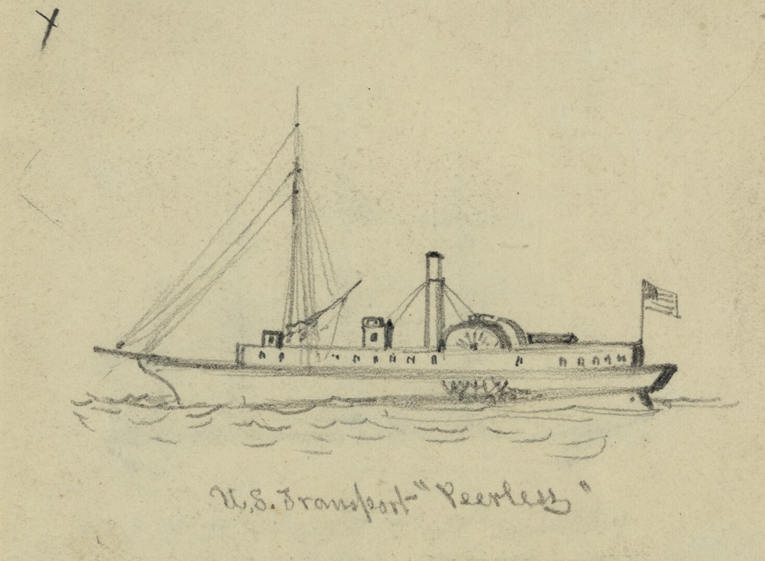 U.S. Transport 'Peerless' by Альфред Рудольф Уод, 1860-1865 — digital art print download