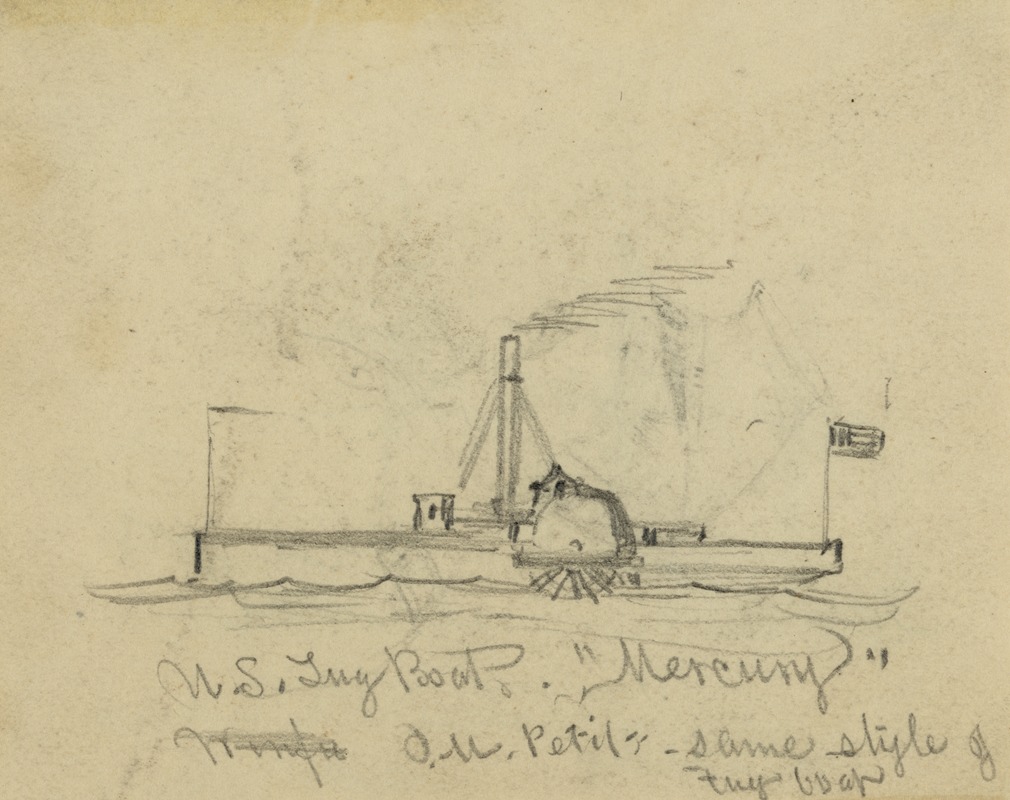 U.S. Tug Boat 'Mercury' by Альфред Рудольф Уод, 1860-1865 — digital art print download