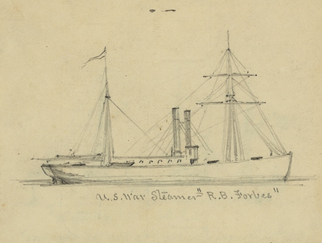 U.S. War Steamer 'R.B. Forbes' by Альфред Рудольф Уод, 1860-1865 — digital art print download