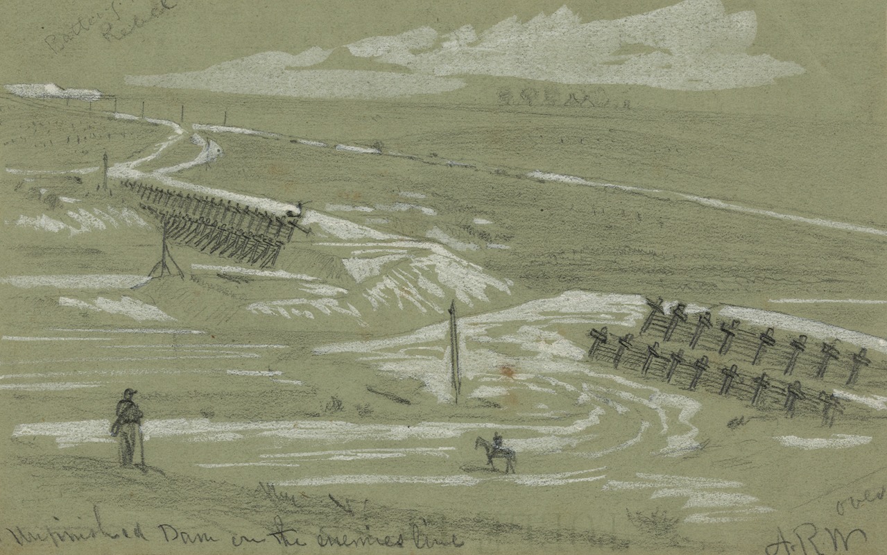 Unfinished dam on the enemies line by Альфред Рудольф Уод, 1860-1865 — digital art print download