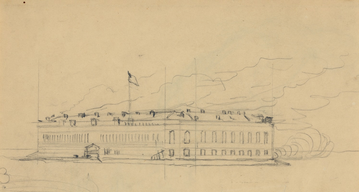 Unidentified fort by Alfred Rudolph Waud, 1860-1865 — digital art print download