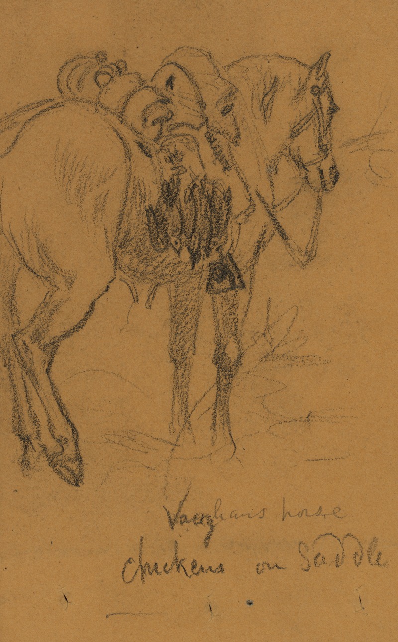 Vaughans horse, chickens on saddle by Альфред Рудольф Уод, 1860-1865 — digital art print download
