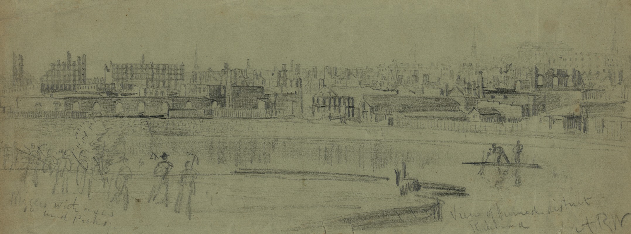 View of burned district Richmond — Альфред Рудольф Уод
