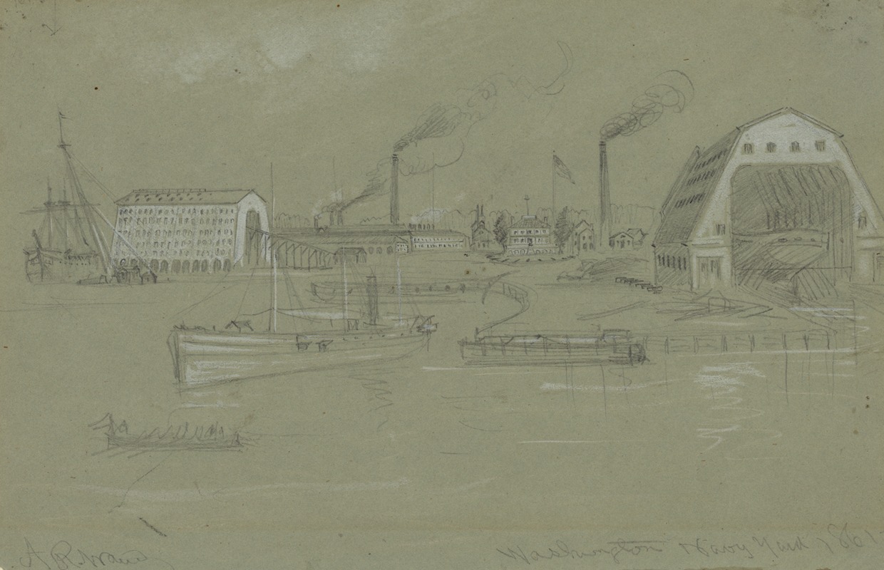Washington Navy Yard by Альфред Рудольф Уод, 1861 — digital art print download