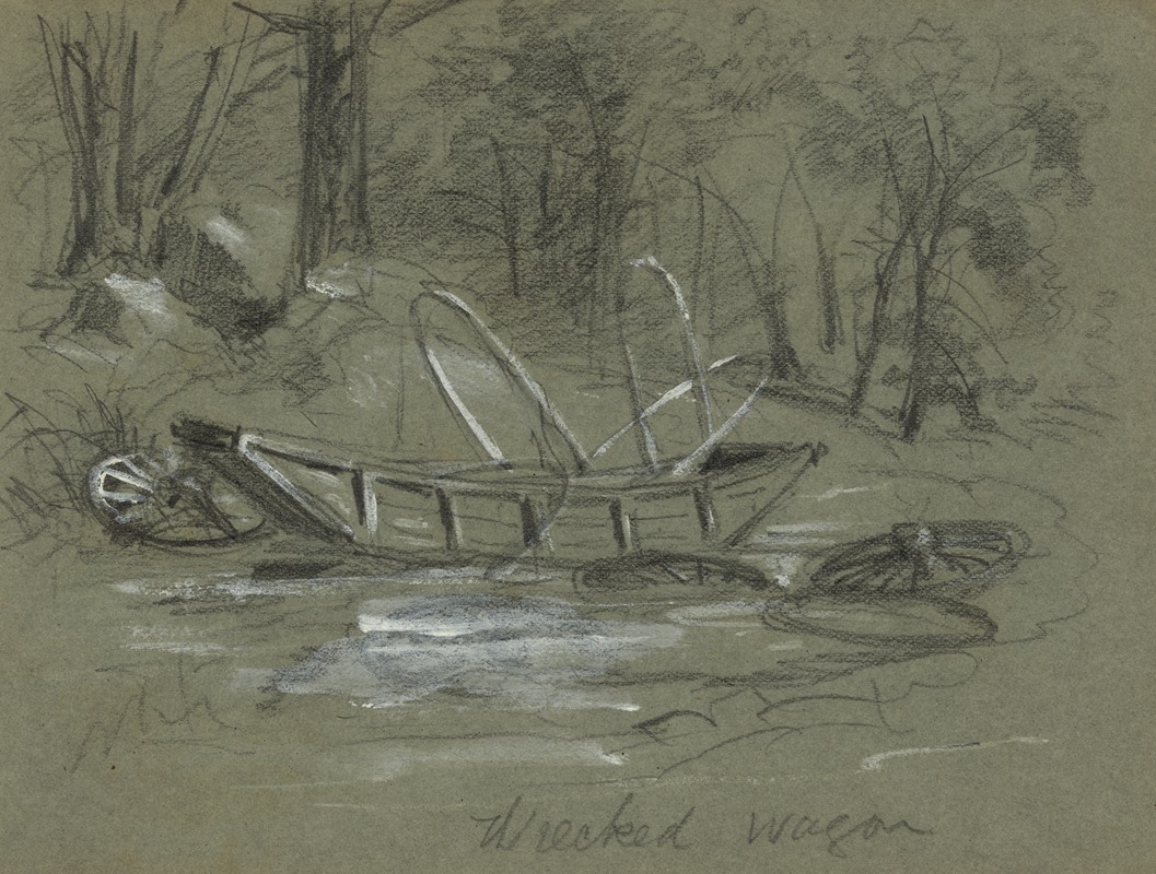 Wrecked wagon by Альфред Рудольф Уод, 1860-1865 — digital art print download