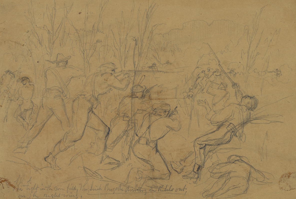 The fight in the cornfield by Arthur Lumley — digital art print download