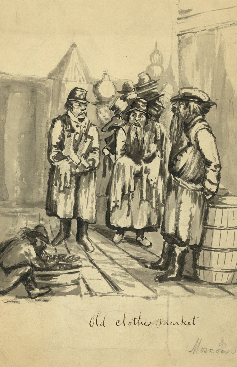 Old clothes market. Moscow by Баярд Тейлор, 1862-1863 — digital art print download