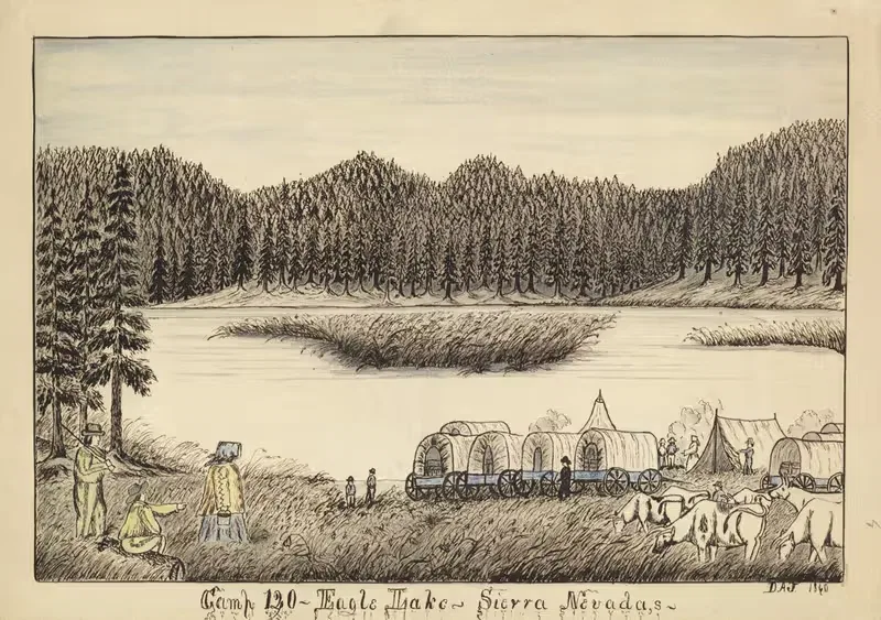 Лагерь 120, озеро Орел, Сьерра-Невада by Даниэль А. Дженкс, 1860 — digital art print download