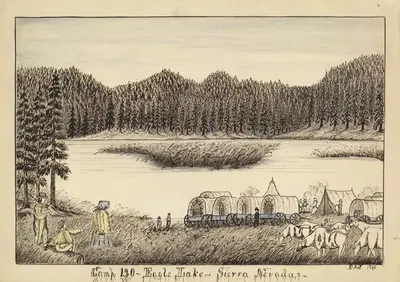 Camp 120, Eagle Lake, Sierra Nevadas by Daniel A. Jenks, 1860 — digital art print download