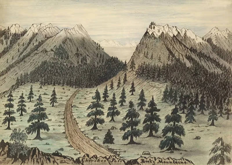 Проход Чероки, Скалистые горы by Даниэль А. Дженкс, 1859 — digital art print download