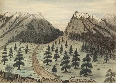 Cherokee Pass, Rocky Mountains by Daniel A. Jenks, 1859 — digital art print download