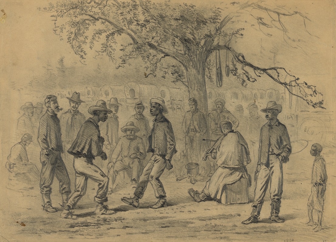 A breakdown in the wagoner's camp by Эдвин Форбс, 1863 — digital art print download