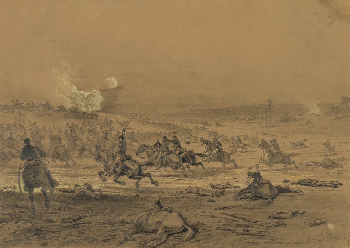 A cavalry charge by Эдвин Форбс, 1861-1876 — digital art print download
