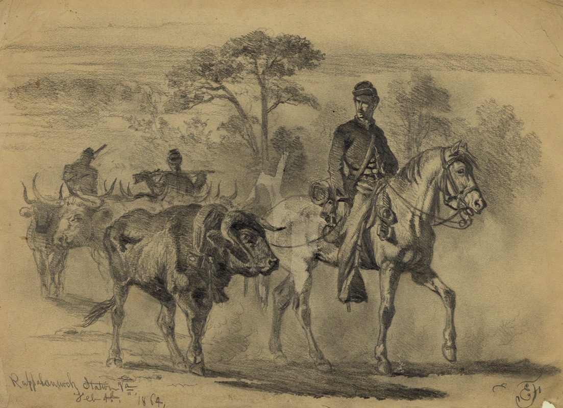 Beef for the army–on the march by Эдвин Форбс, 1864 — digital art print download