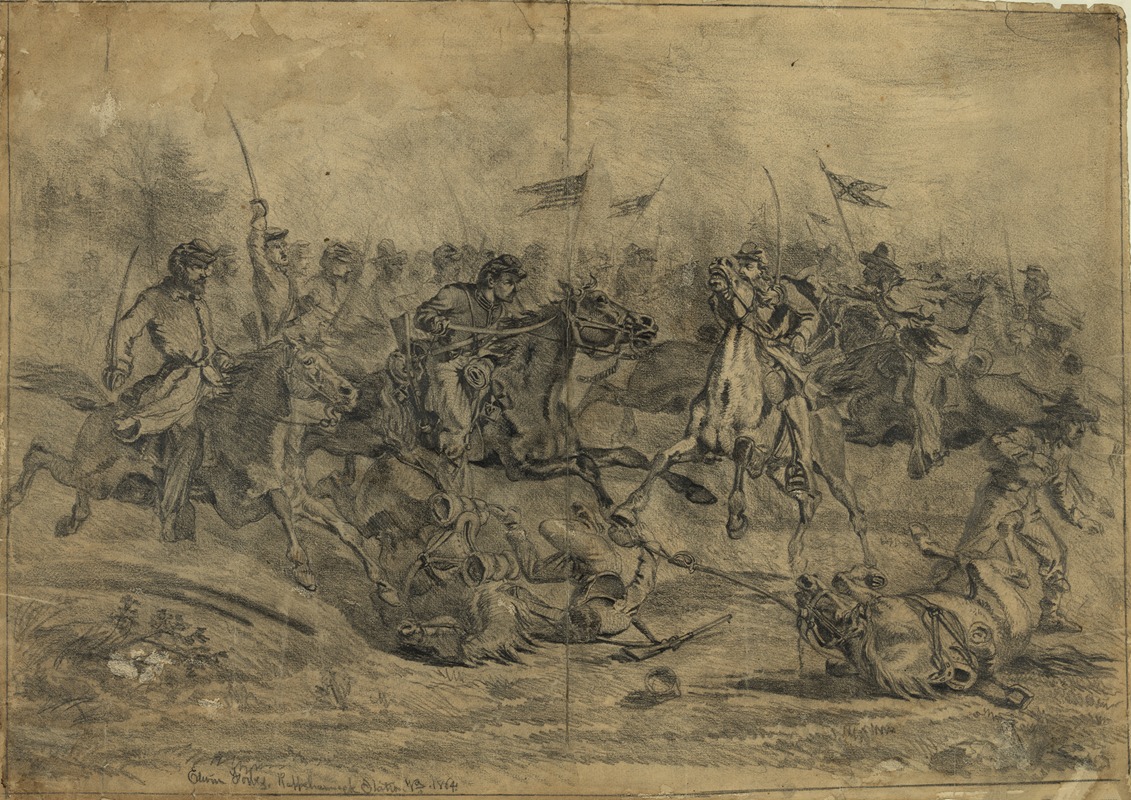Cavalry charge near Brandy Station, Va. — Эдвин Форбс