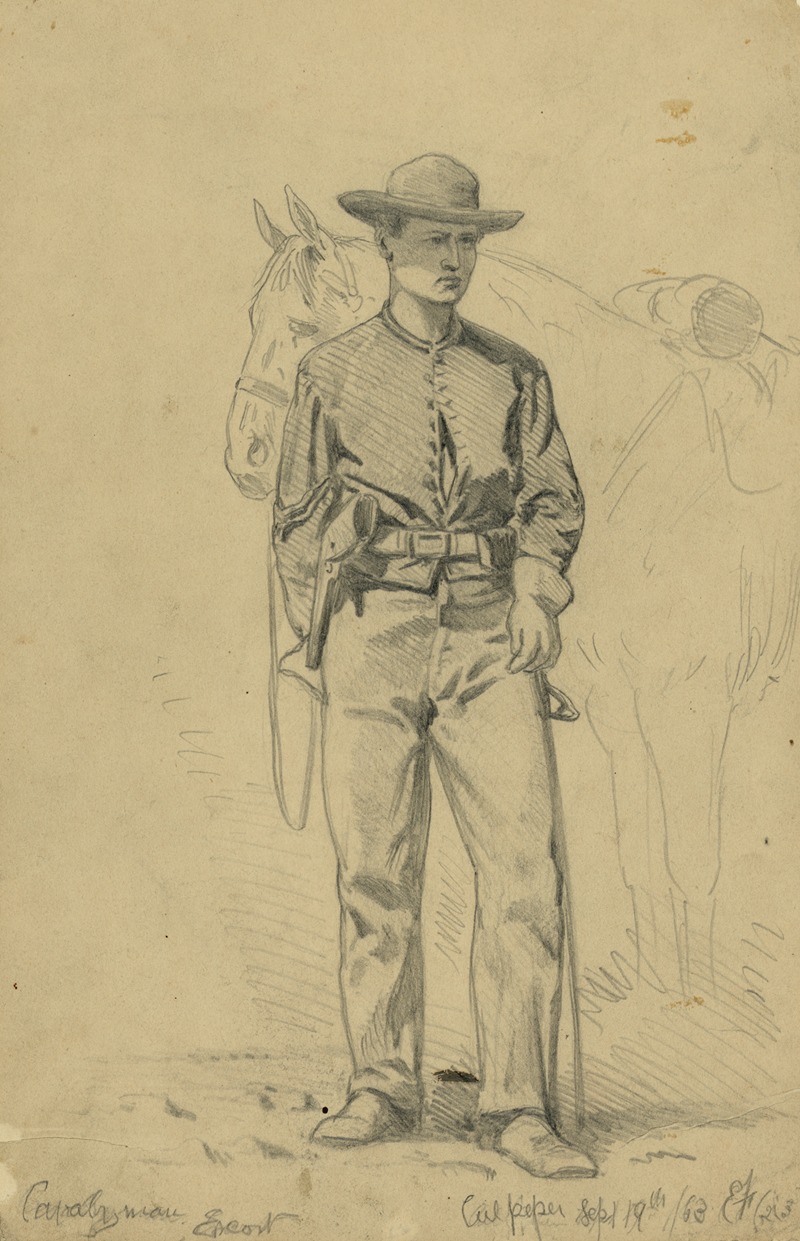 Cavalryman escort, Culpeper by Эдвин Форбс, 1863 — digital art print download