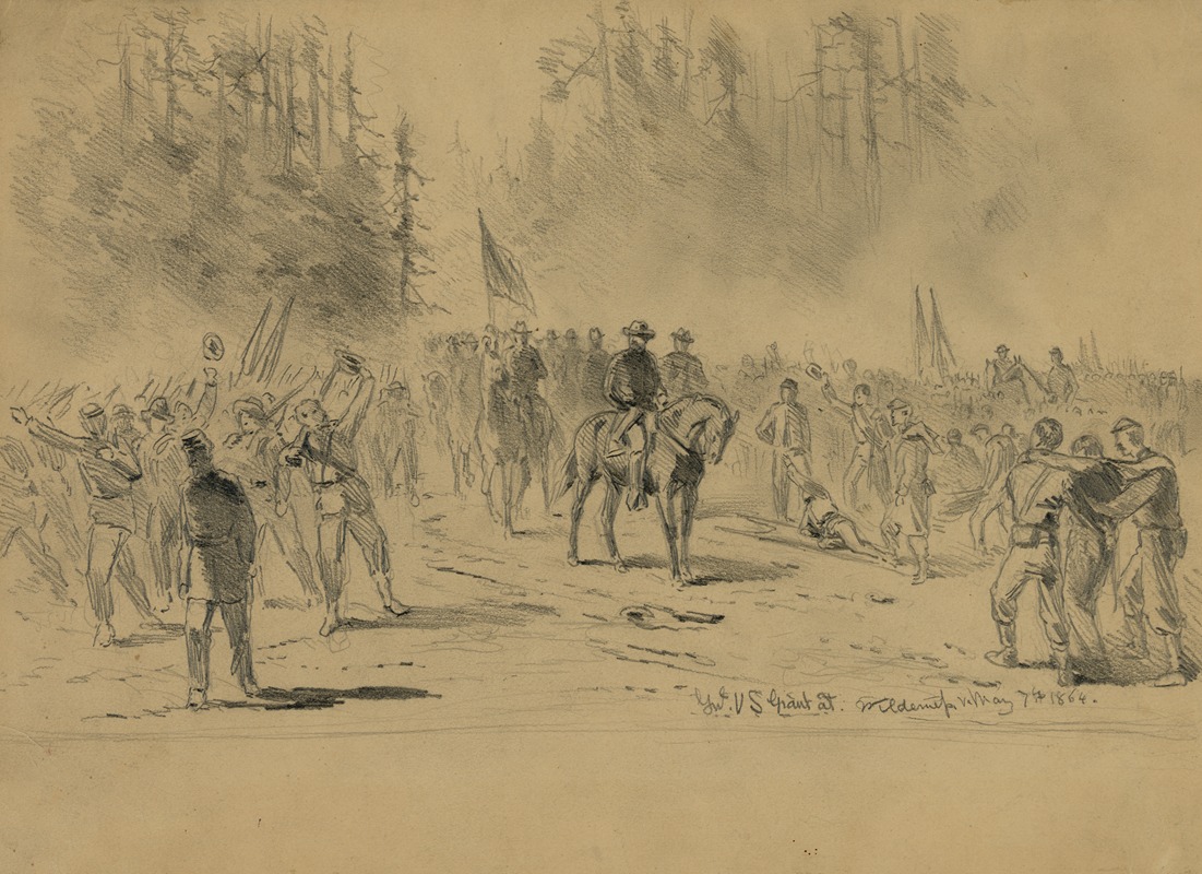 Genl. U.S. Grant at Wilderness by Эдвин Форбс, 1864 — digital art print download