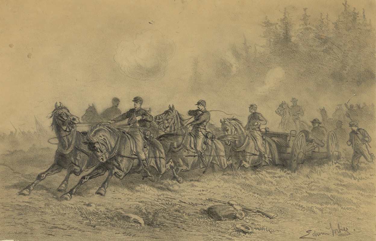 Horse drawn artillery by Эдвин Форбс, 1862-1864 — digital art print download