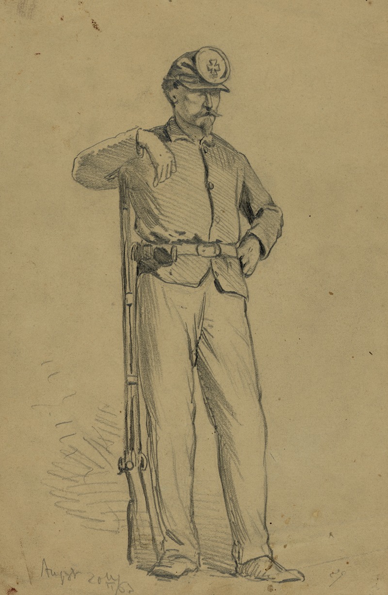 Infantryman on guard by Эдвин Форбс, 1863 — digital art print download