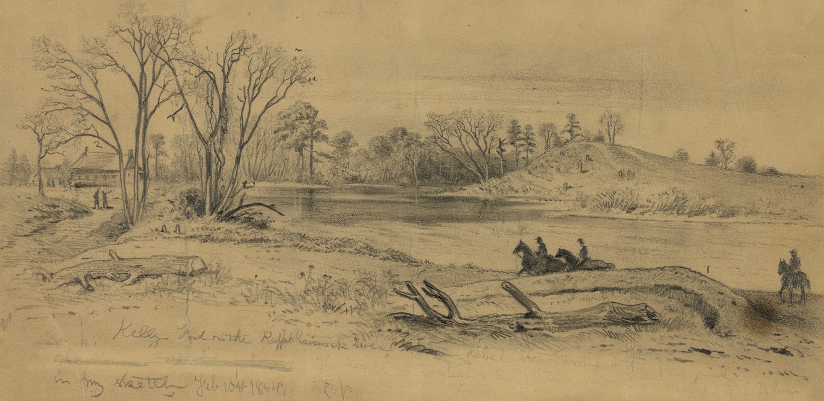 Kelly's Ford on the Rappahannock River by Эдвин Форбс, 1864 — digital art print download