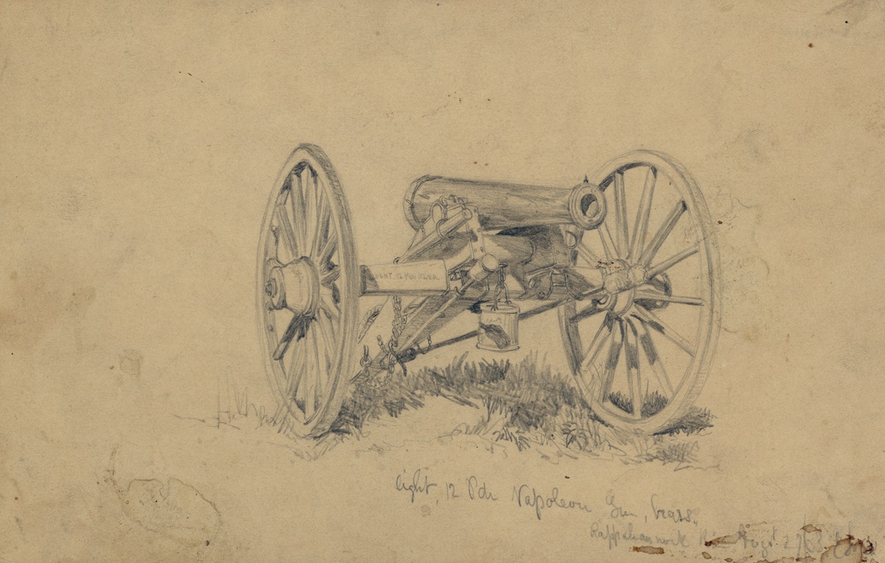 Light 12 pdr. Napoleon gun, brass, Rappahannock — Edwin Forbes