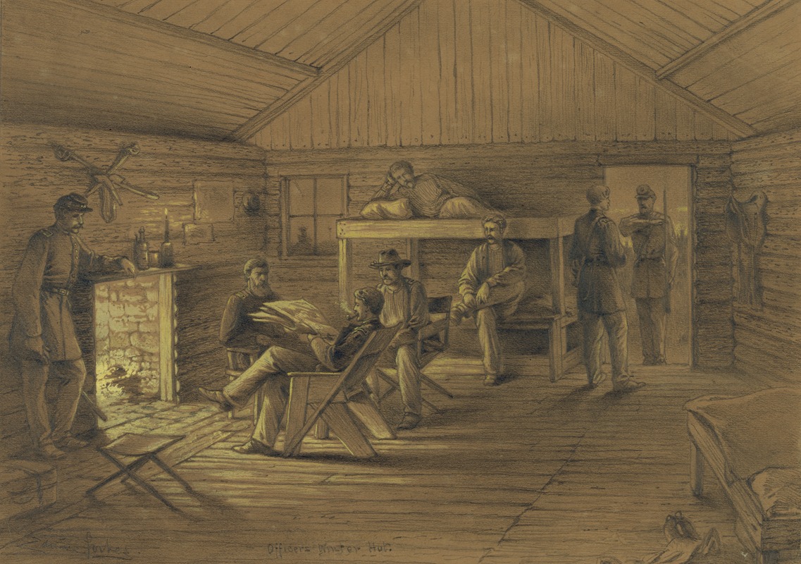 Officers' winter quarters by Эдвин Форбс, 1861-1876 — digital art print download
