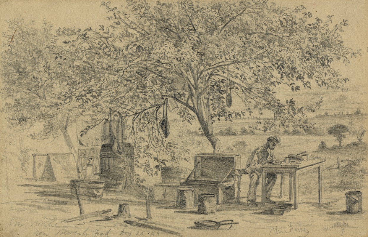 Our kitchen near Beverly Ford by Эдвин Форбс, 1863 — digital art print download