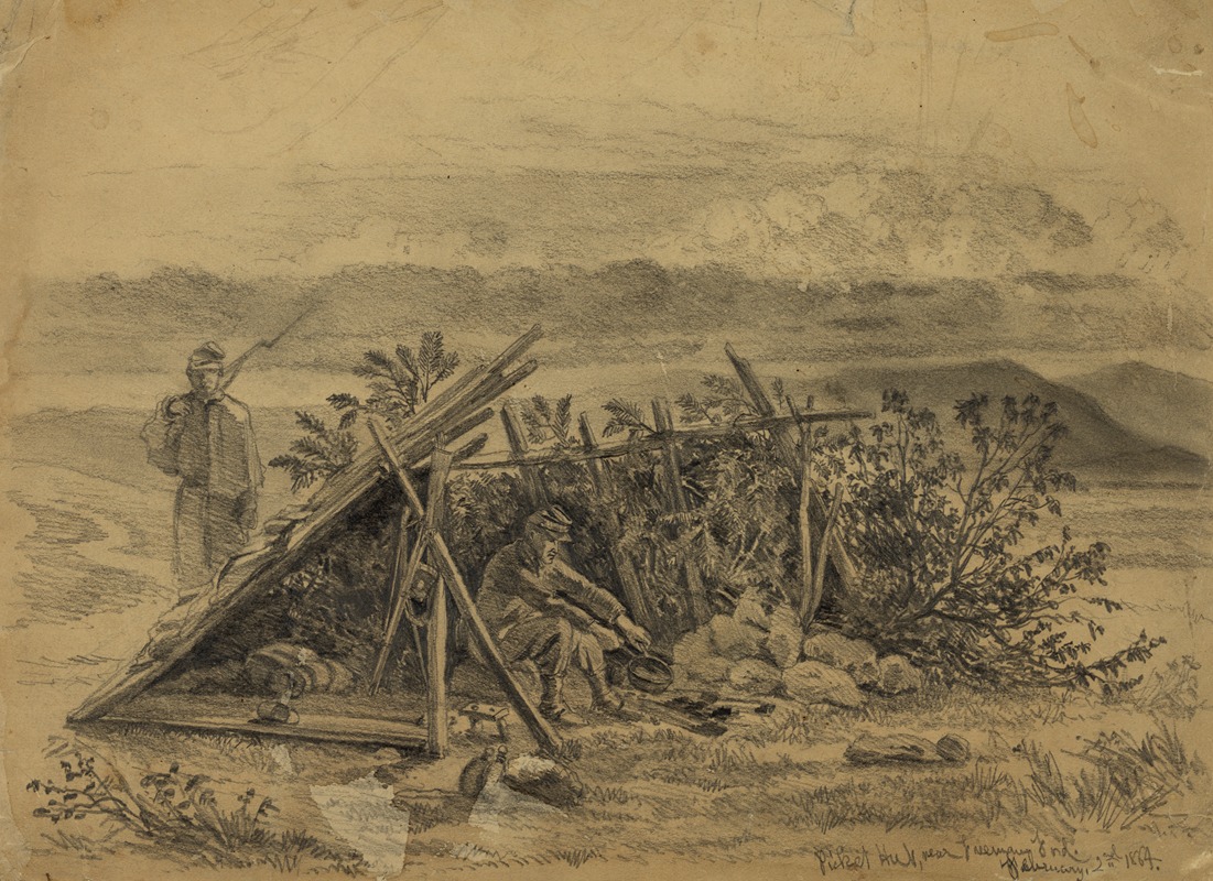 Picket hut, near Freemans Ford by Эдвин Форбс, 1864 — digital art print download