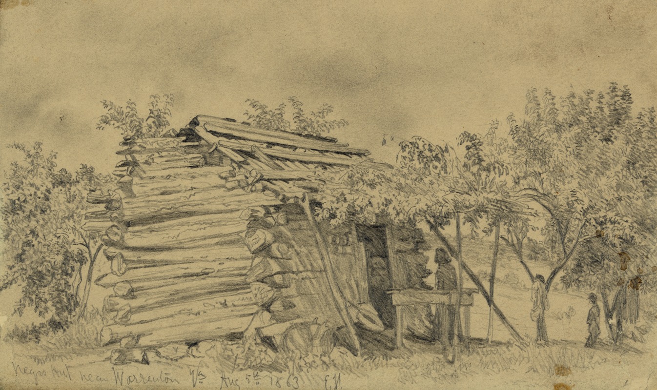 Slave cabin near Warrenton, Va. — Edwin Forbes
