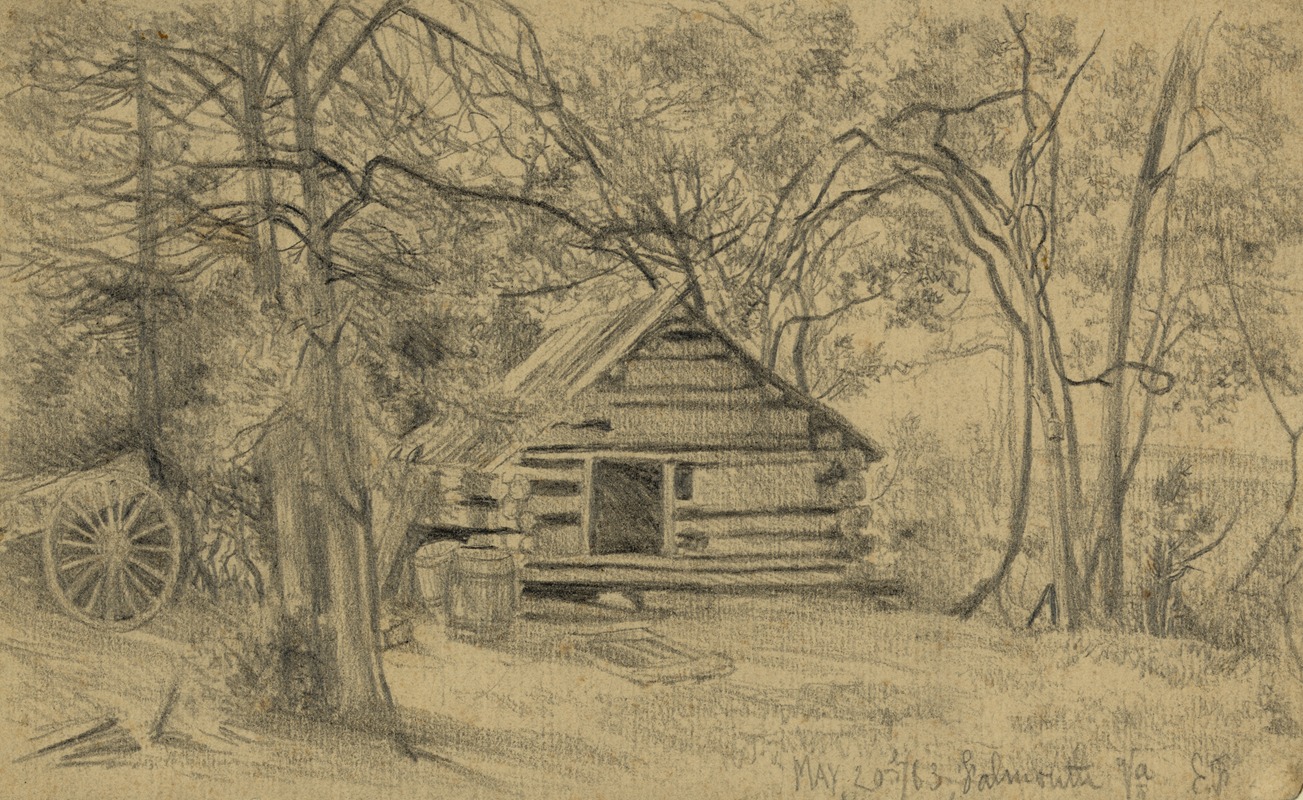 Soldier's hut by Эдвин Форбс, 1863 — digital art print download