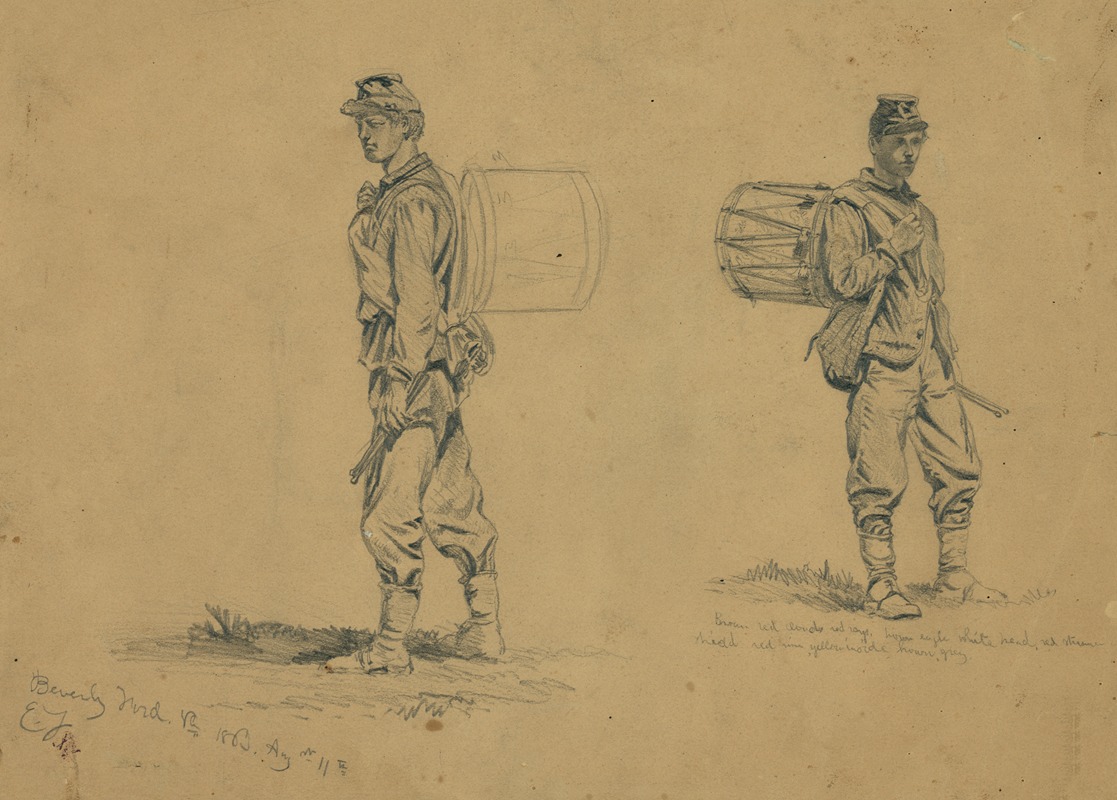 Study of drummer boys on the march — Edwin Forbes