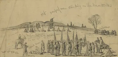 The battle of Rappahannock Station. Scene of Sunday in front of the works by Edwin Forbes, 1863 — digital art print download