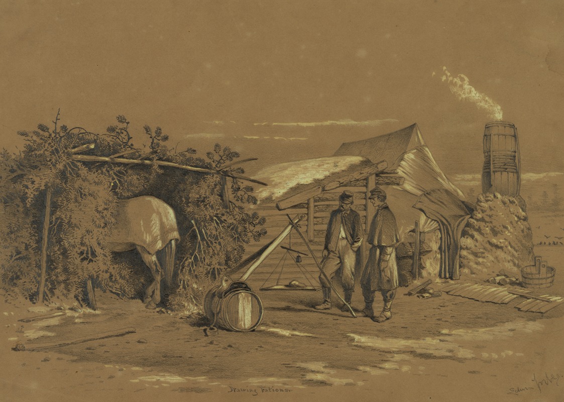 The commissary's quarters in winter camp — Edwin Forbes