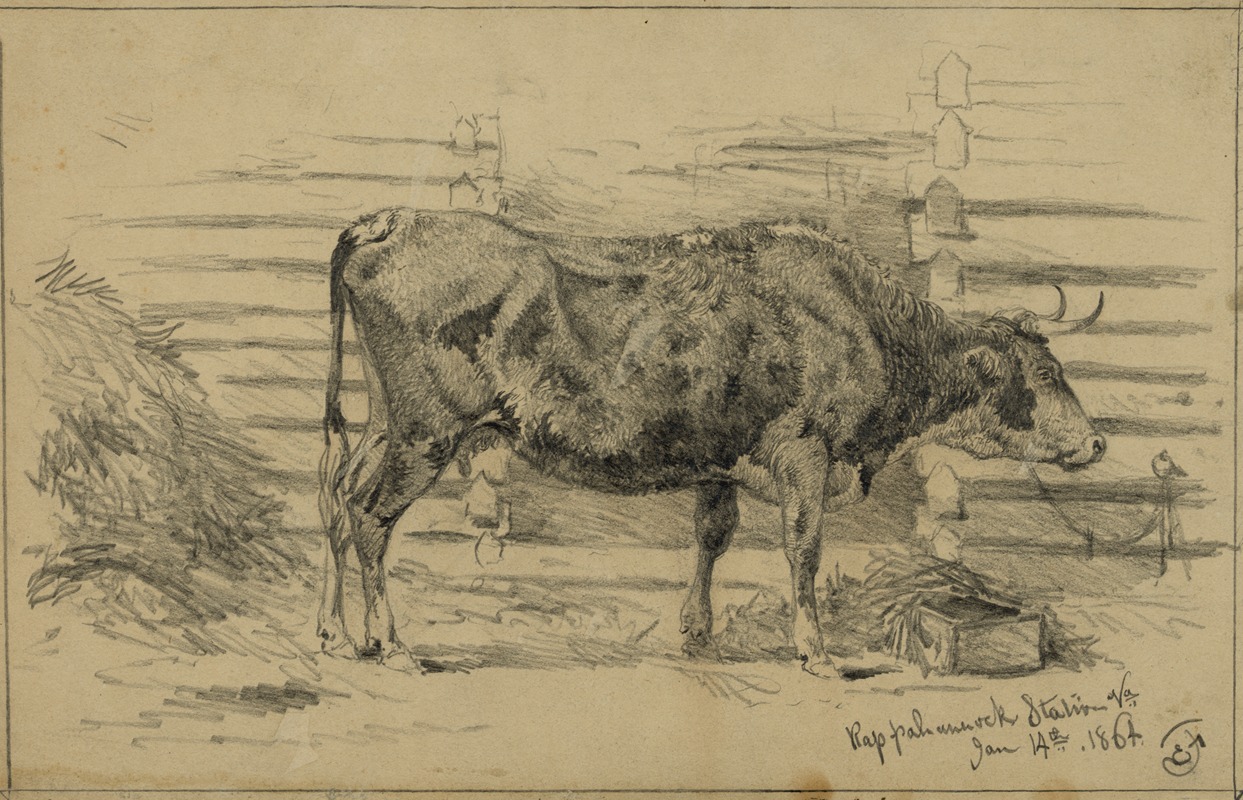 The headquarter cow by Эдвин Форбс, 1864 — digital art print download