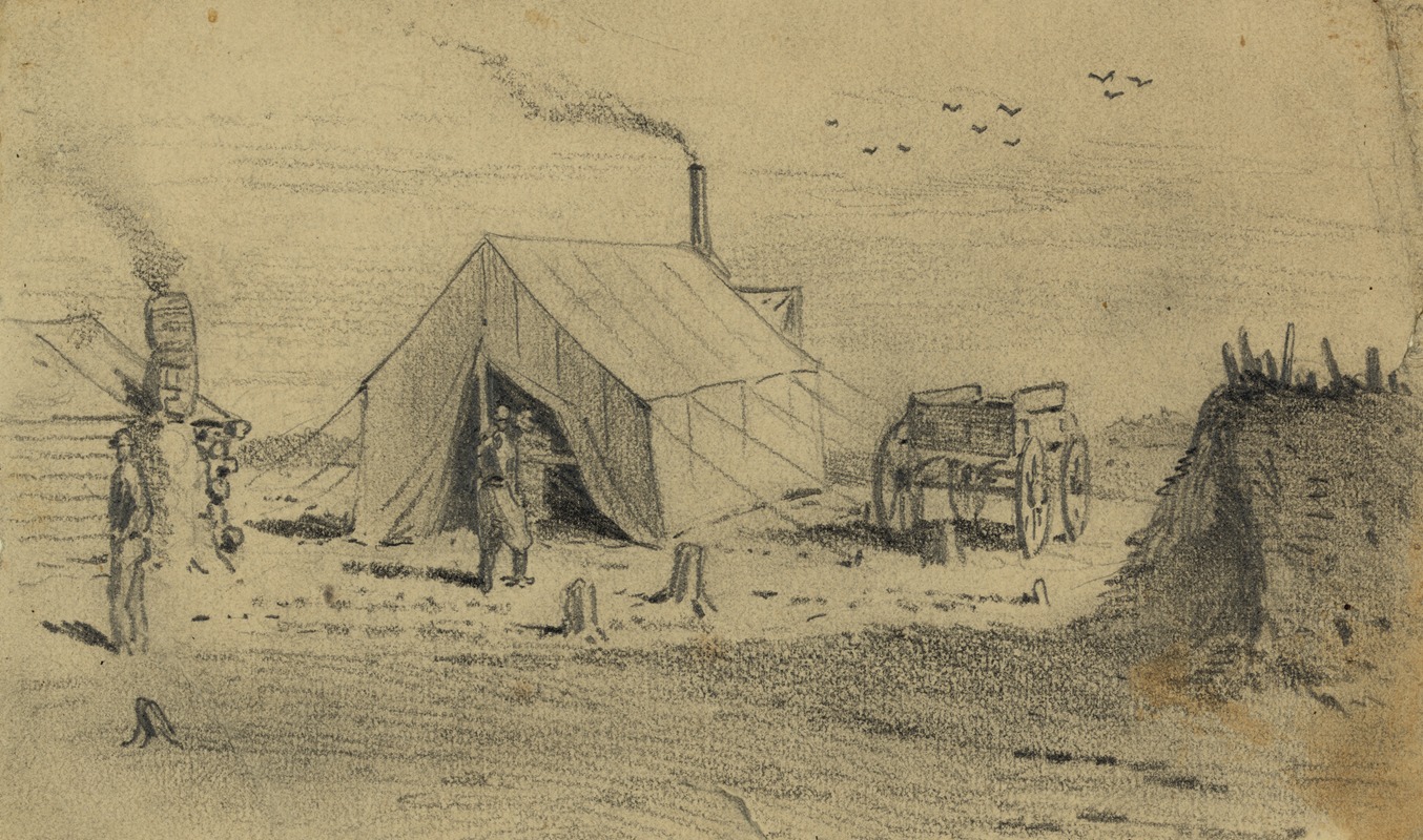 The sutler's tent in camp — Edwin Forbes