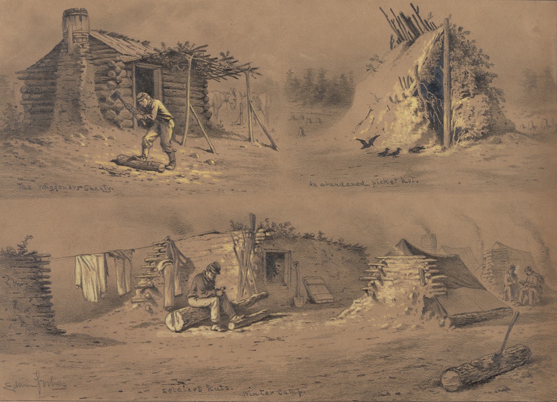 The waggoner shanty by Эдвин Форбс, 1861-1876 — digital art print download