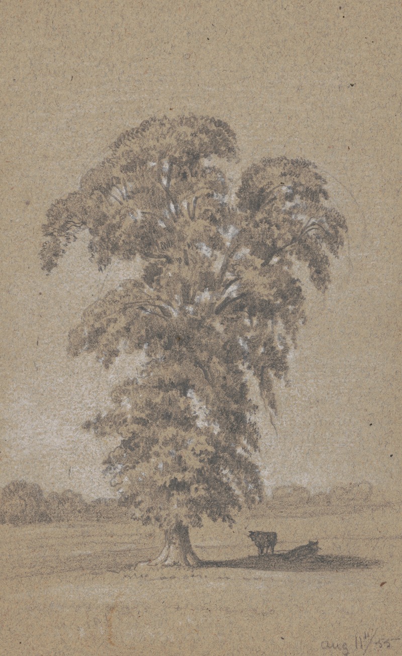 Cows in the shade of a tree — James Fuller Queen
