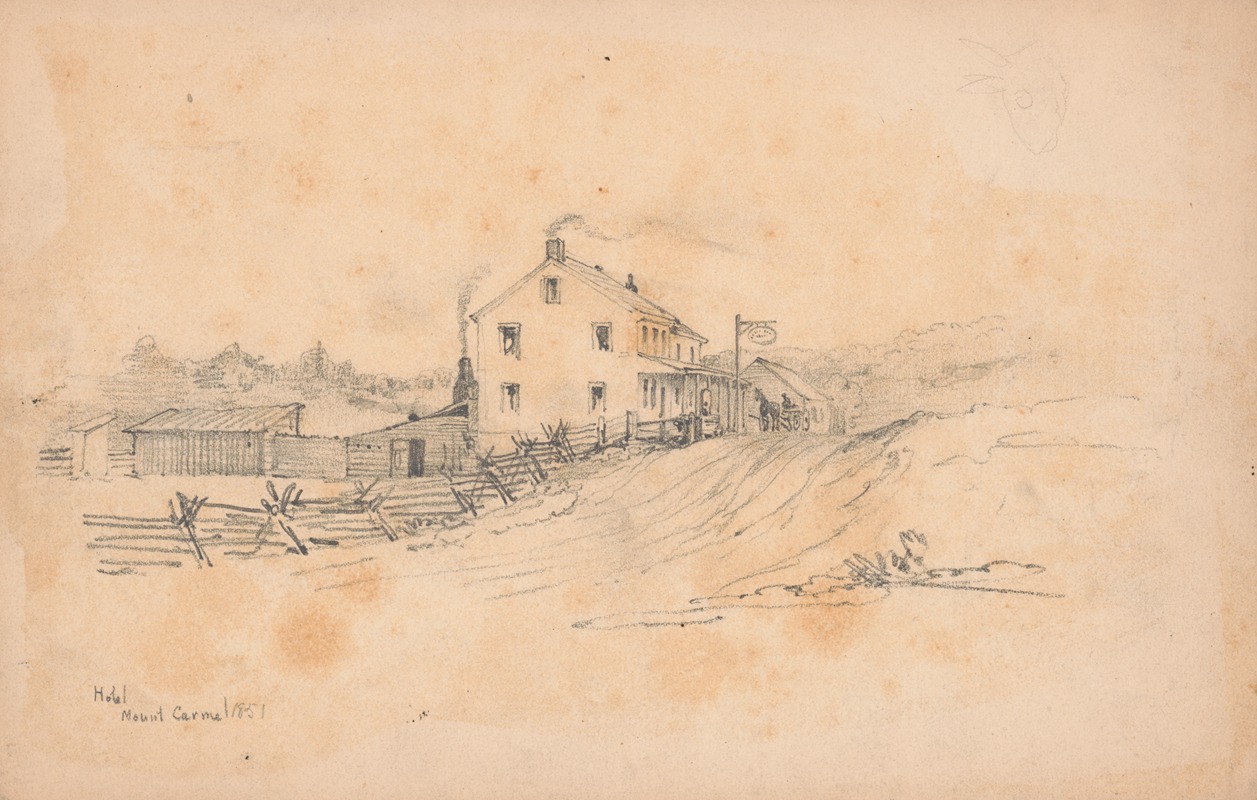 Hotel Mount Carmel by Джеймс Фуллер Куин, 1851 — digital art print download