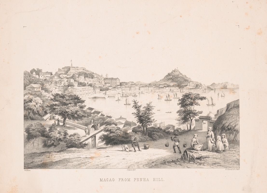Macao from Penha Hill by James Fuller Queen, 1856 — digital art print download