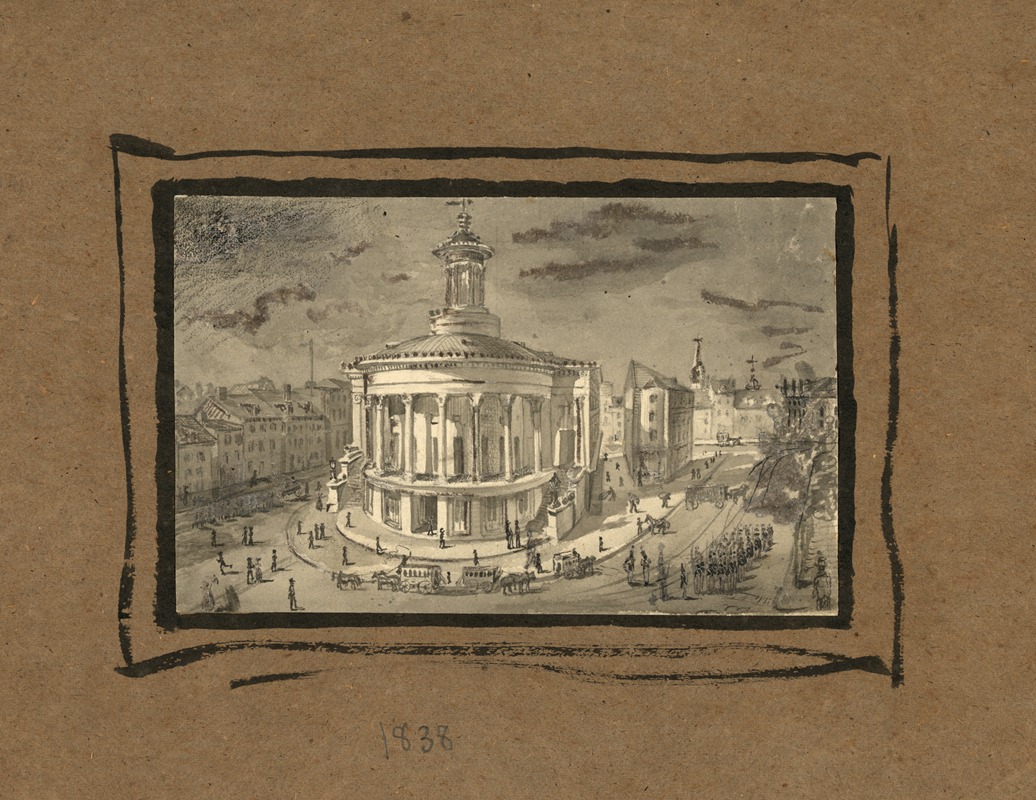 Philadelphia Merchant's Exchange by Джеймс Фуллер Куин, 1838 — digital art print download