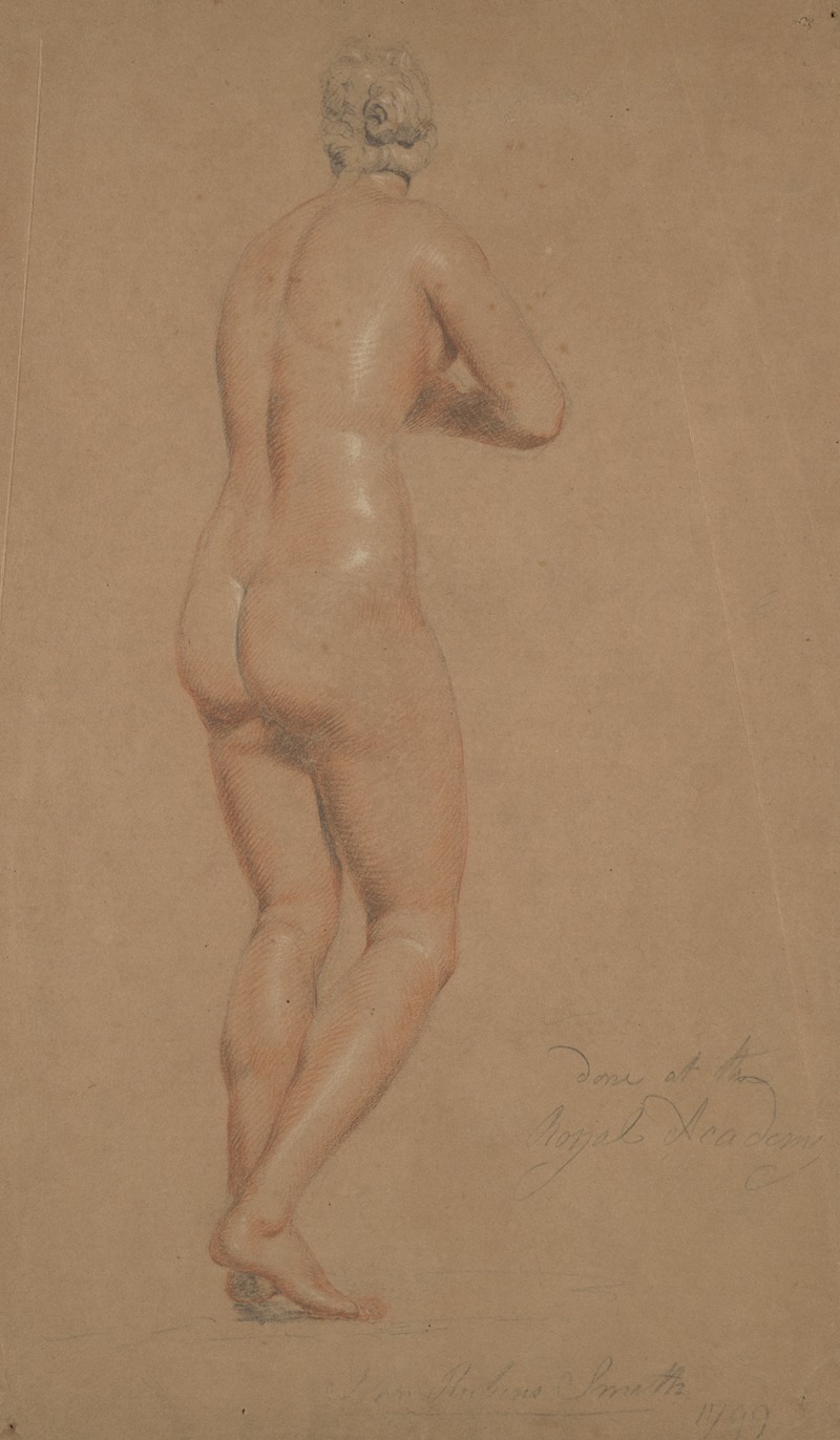 Female nude, full-length, seen from behind — John Rubens Smith