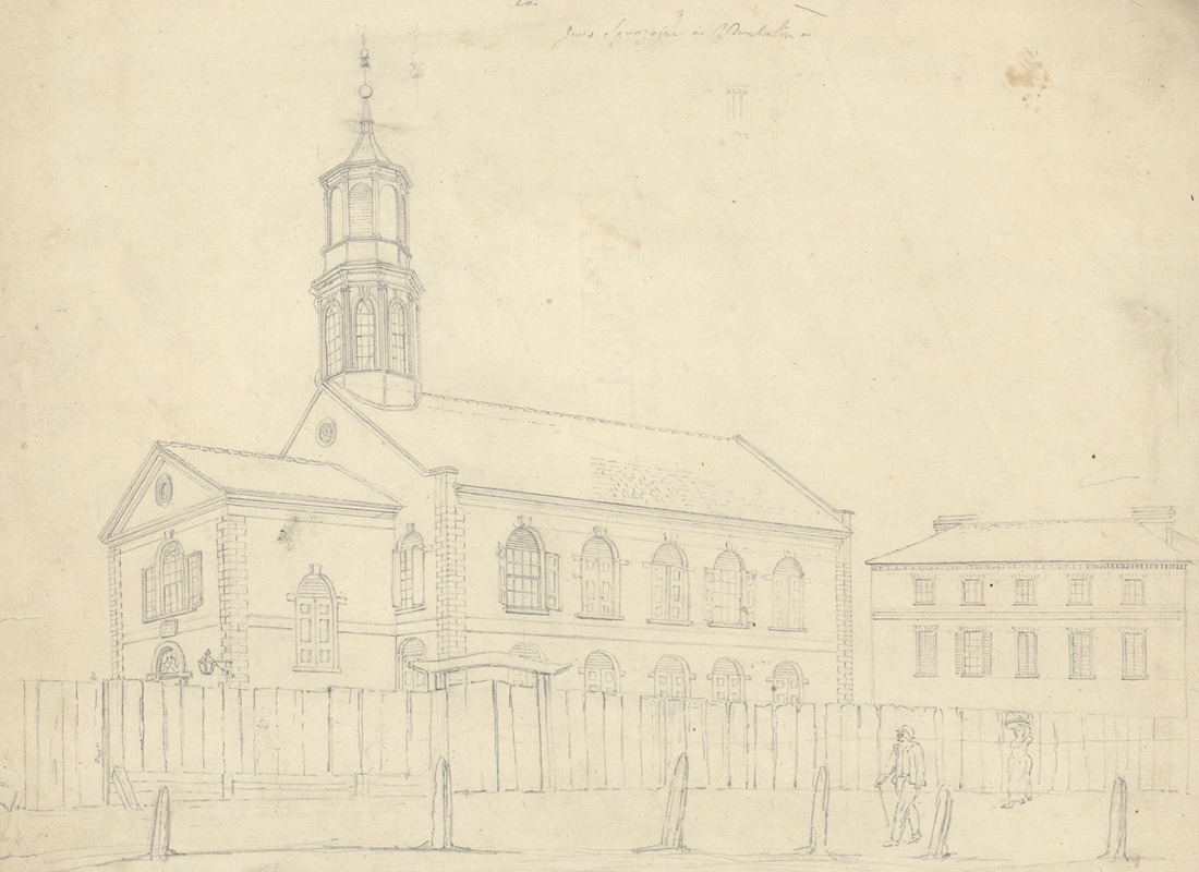 Jews synagogue in Charleston by Джон Рубенс Смит, 1812 — digital art print download