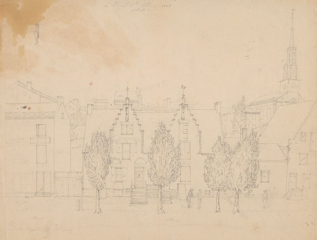 On Pearl St. Albany by Джон Рубенс Смит, 1828 — digital art print download