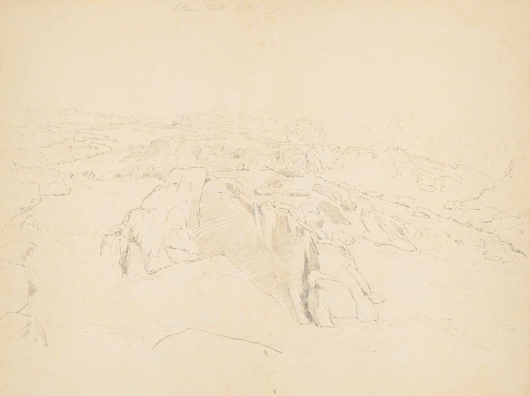 Potomac falls high horizon by Джон Рубенс Смит, 1809-1844 — digital art print download