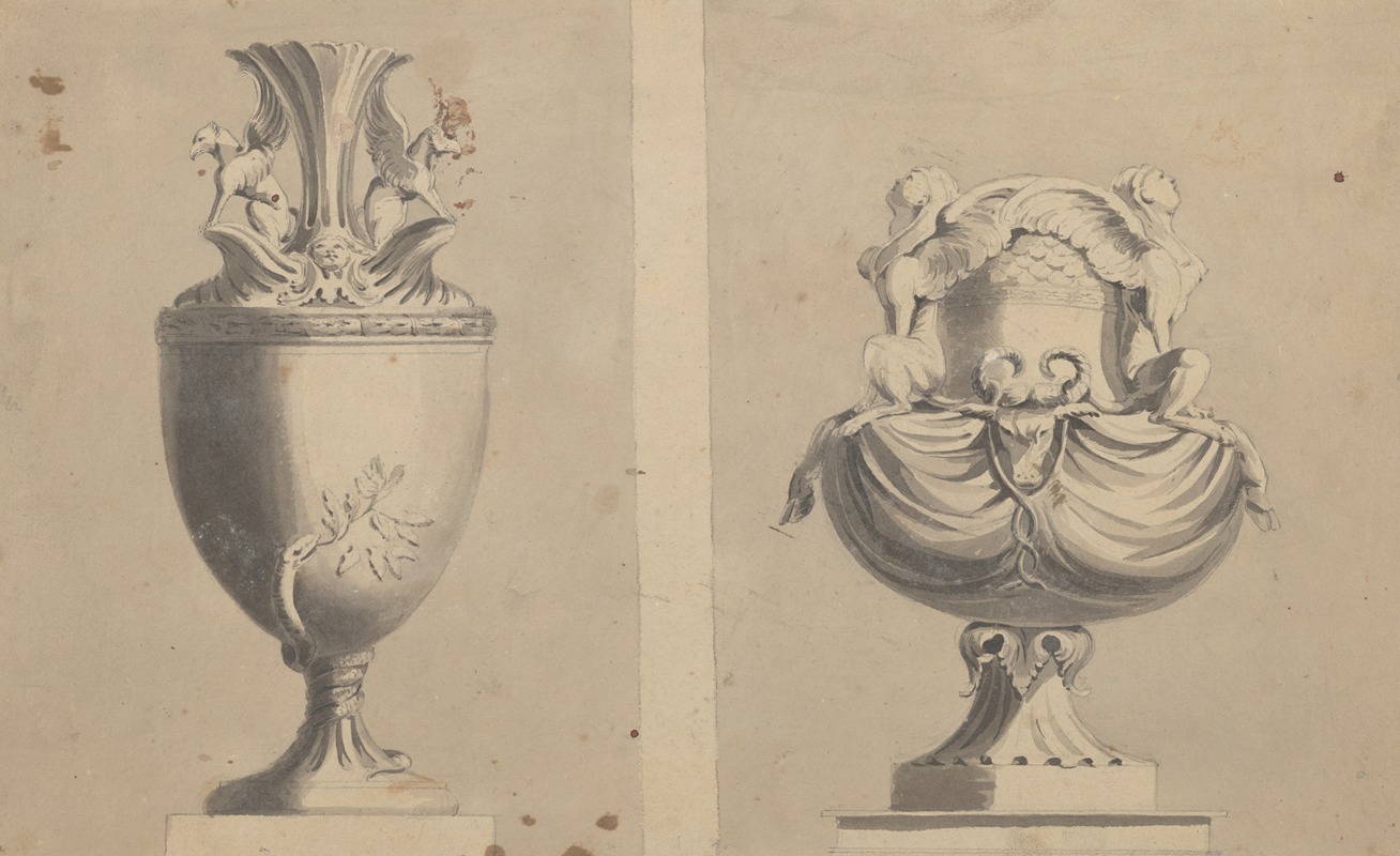 Two ornamental urns by John Rubens Smith, 1809-1844 — digital art print download