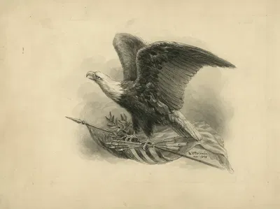 American eagle by Marcus Wickliffe Baldwin, 1898 — digital art print download