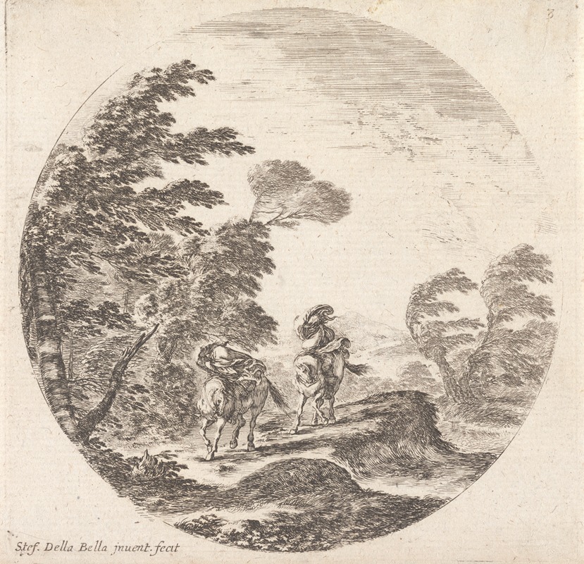 Le coup de vent dans la forêt by Стефано Делла Белла, 1601-1700 — digital art print download