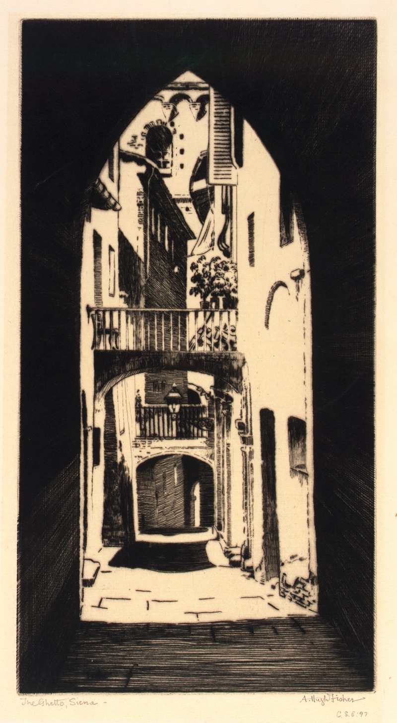 The Ghetto, Siena by A. Hugh Fisher — digital art print download
