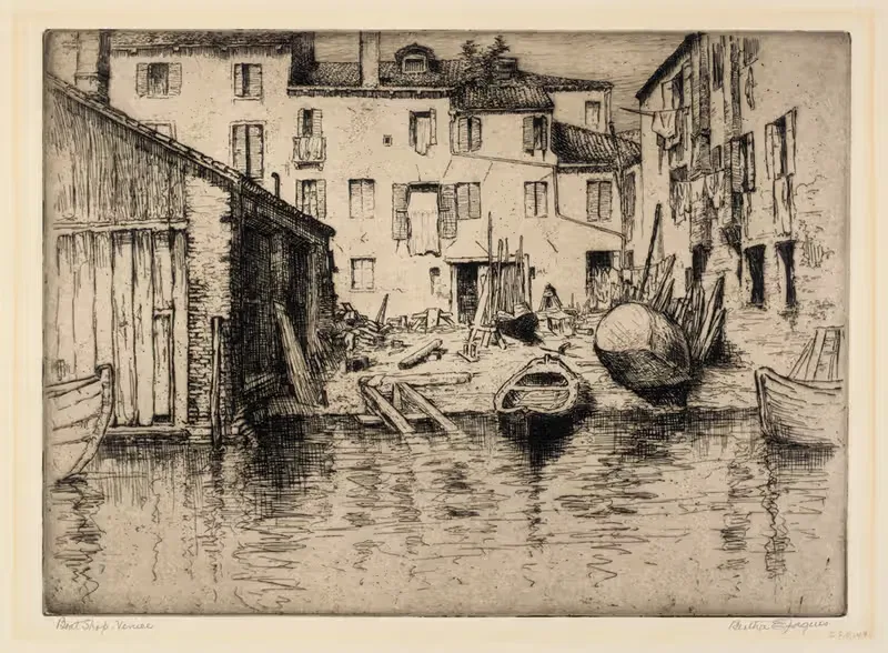 Лодочная мастерская, Венеция by Берта Жак, 1910-1917 — digital art print download